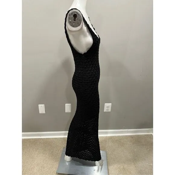 NWT Alice   Olivia Bray Luster Crochet Sleeveless Lined Maxi Dress Small $695