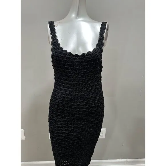 NWT Alice   Olivia Bray Luster Crochet Sleeveless Lined Maxi Dress Small $695