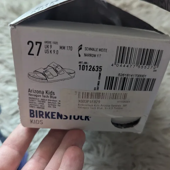 NWT Birkenstock Arizona Kids Hexagon Tech Blue