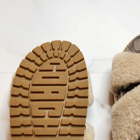 NWT Coach Tally Fluffy Slingback Sandals