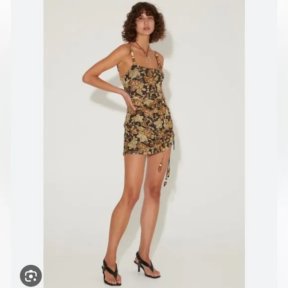 NWT Hansen and Gretel Connie beaded strap tank designer mini dress floral print