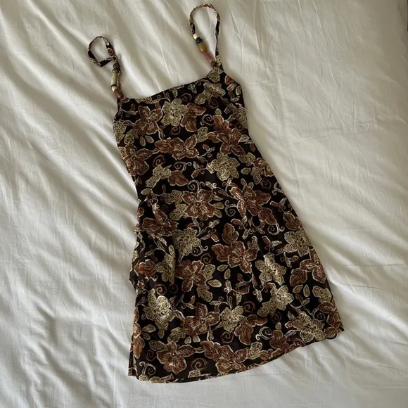 NWT Hansen and Gretel Connie beaded strap tank designer mini dress floral print