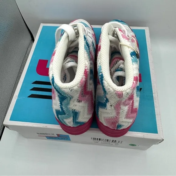 NWT Jeffrey Campbell JC Play Homg Platform High Top Sneakers Crochet Multi pink