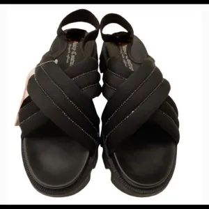 NWT Juicy Couture Black Y2K Chunky Slingback Sandals- Size 8