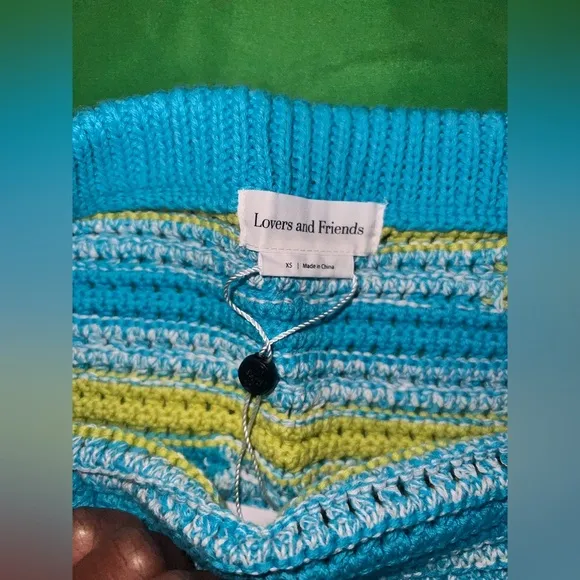 NWT Lovers &amp; Friends Super Mini Striped Crochet Tube Dress size XS