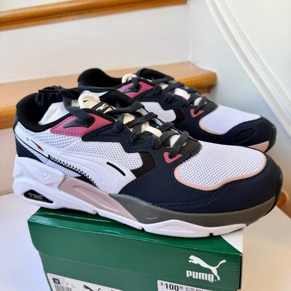 NWT Puma TRC Mira Block Athletic Shoes Navy Blue / Pink Womens Sneakers