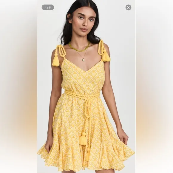 NWT RHODE Casey Dress in Love Lockdown Yellow sz S