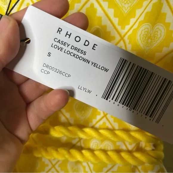 NWT RHODE Casey Dress in Love Lockdown Yellow sz S