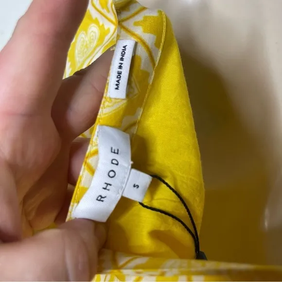 NWT RHODE Casey Dress in Love Lockdown Yellow sz S