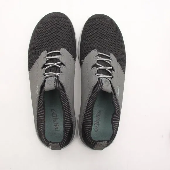 OluKai Makia Ulana 10394-406C Men's 8 Black Gray Mesh Casual Sneakers Shoes
