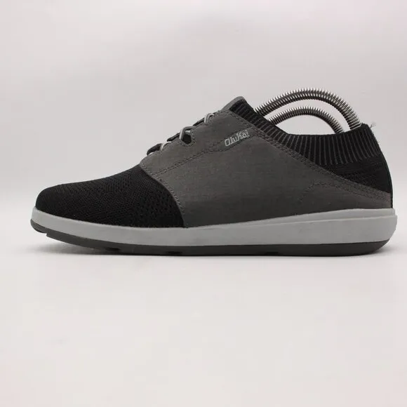 OluKai Makia Ulana 10394-406C Men's 8 Black Gray Mesh Casual Sneakers Shoes