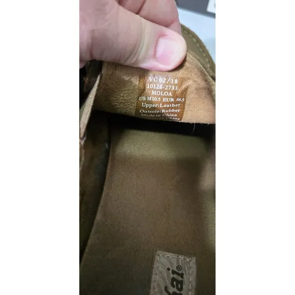 OLUKAI Moloa Slip On Leather Shoes Toffee  Drop In Heels Men's Size US 10.5