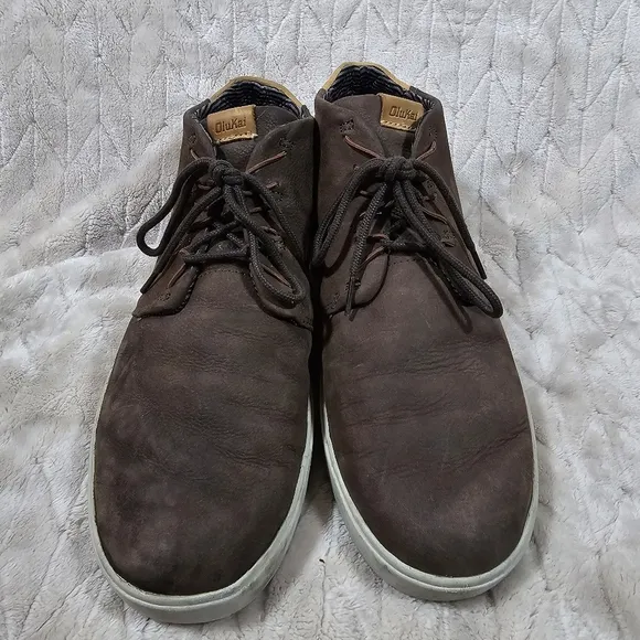 Olukai Nana Hele Chukka Boots Mens 11.5 Brown Leather Shearling Outdoors Sneaker