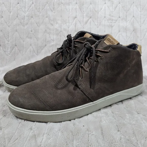 Olukai Nana Hele Chukka Boots Mens 11.5 Brown Leather Shearling Outdoors Sneaker