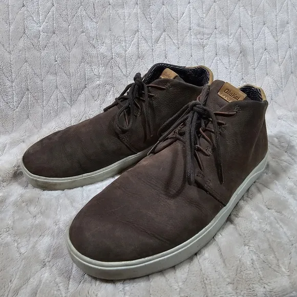 Olukai Nana Hele Chukka Boots Mens 11.5 Brown Leather Shearling Outdoors Sneaker