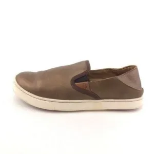 OluKai Pehuea Leather Drop Heel Slip on Shoes 8