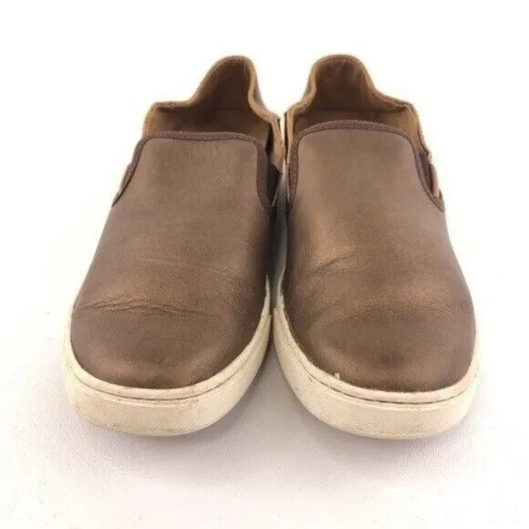 OluKai Pehuea Leather Drop Heel Slip on Shoes 8