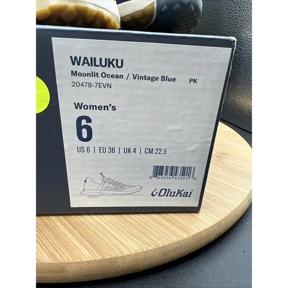 Olukai Wailuku Womens Size 6 Moonlit Ocean Vintage Blue Shoes Sneaker 20478-7EVN