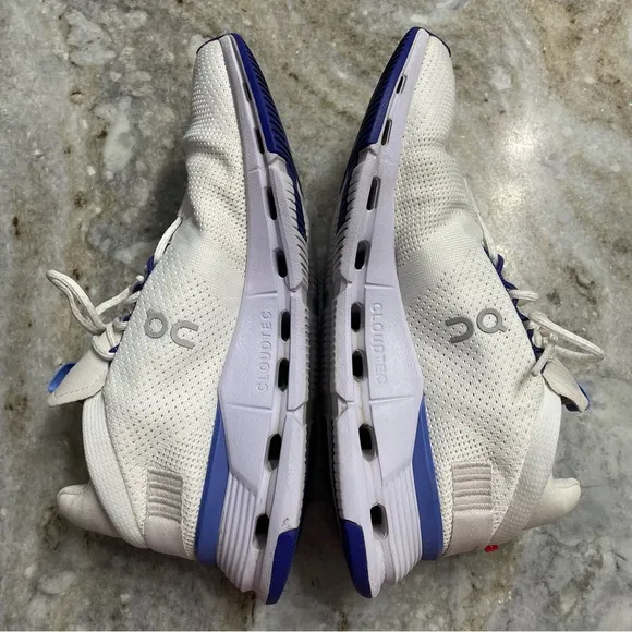 On Cloud Cloudnova Undyed White Heather Womens Blue White Size 9 Running Shoes
