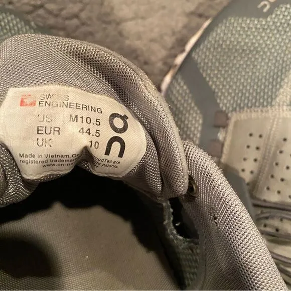 On Cloud Running Cloud 5 Men’s Size 10.5 Olive &amp; Grey