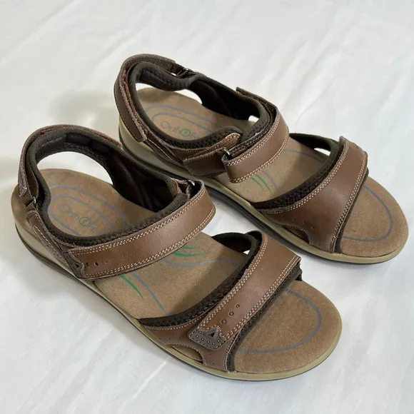 Orthofeet Malibu Sandals Women’s 9EE  X-Wide - Brown