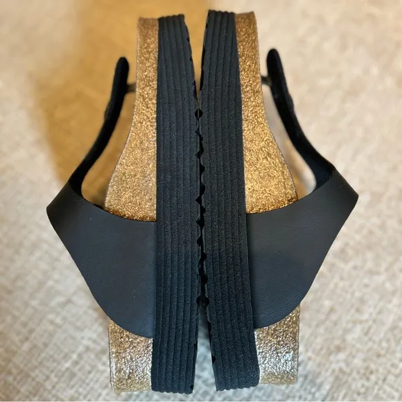 Papillio Womens Gizeh Black Birko-Flor Slip On Footbed Sandals Shoes NWOB