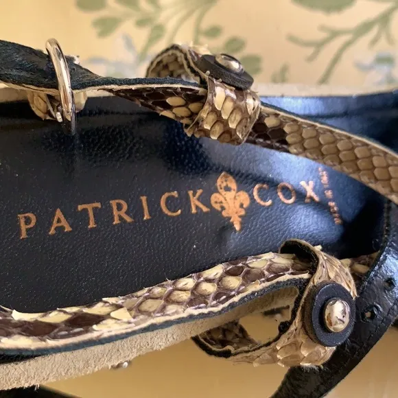 PATRICK COX GORGEOUS SUEDE &amp; SNAKESKIN NEW SANDALS