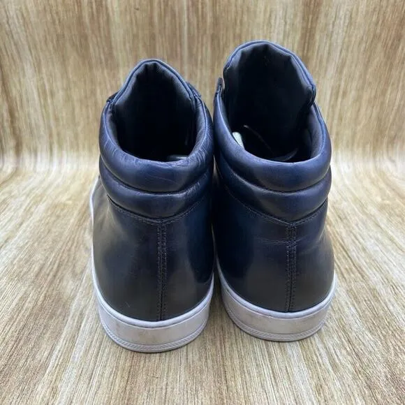 Paul Evans The Carter Men's Size 12 Mid Top‎ Blue Leather Sneakers Casual Shoes
