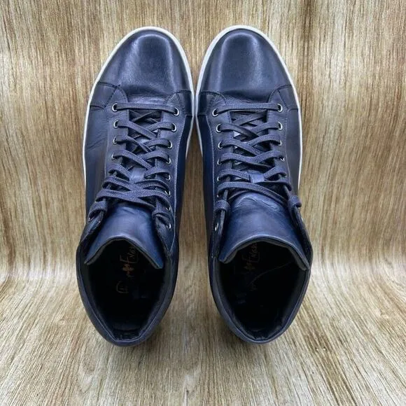 Paul Evans The Carter Men's Size 12 Mid Top‎ Blue Leather Sneakers Casual Shoes