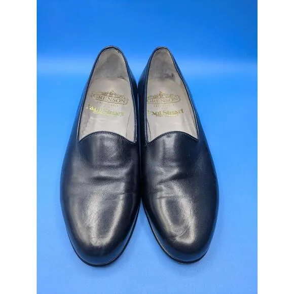 PAUL STUART x GRENSON Size 7.5 Black Leather Loafers Womens