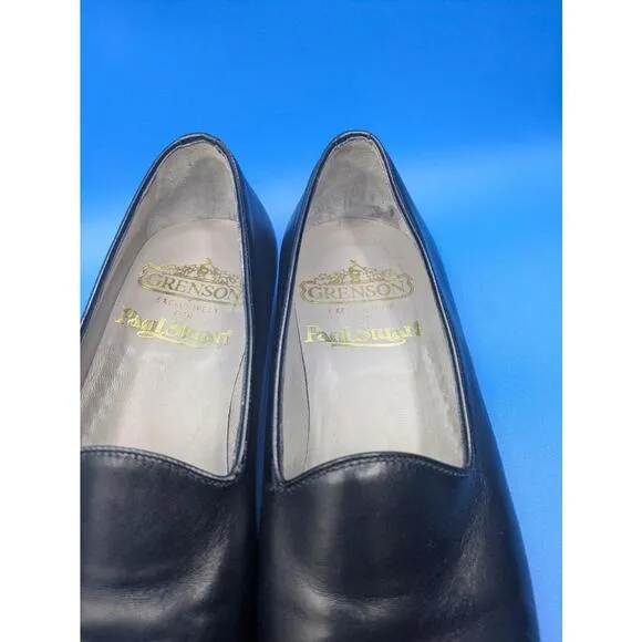 PAUL STUART x GRENSON Size 7.5 Black Leather Loafers Womens