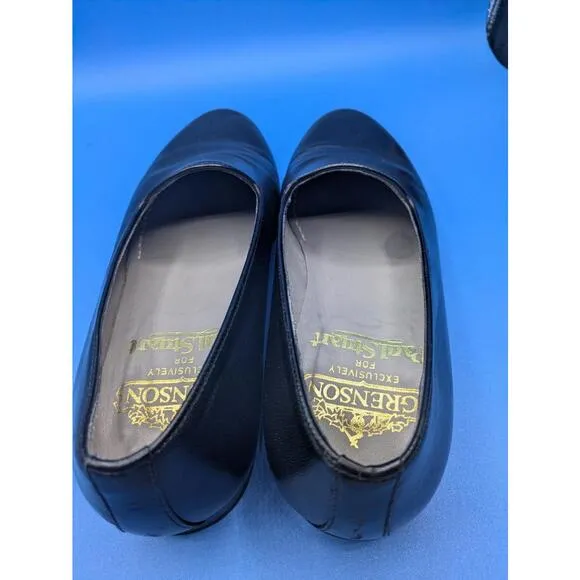PAUL STUART x GRENSON Size 7.5 Black Leather Loafers Womens