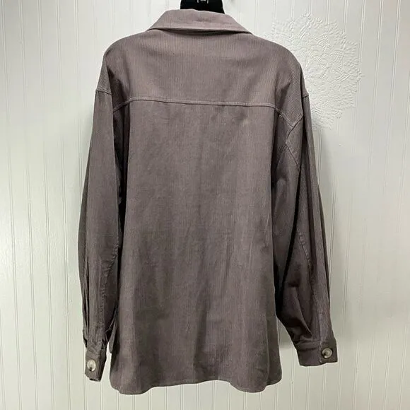 PEACH LOVE Corduroy Shirt Jacket
