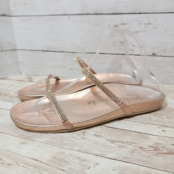 Pedro Garcia Amanda Crystal Sandals In Rose Gold EU 40