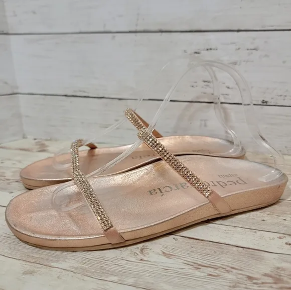 Pedro Garcia Amanda Crystal Sandals In Rose Gold EU 40