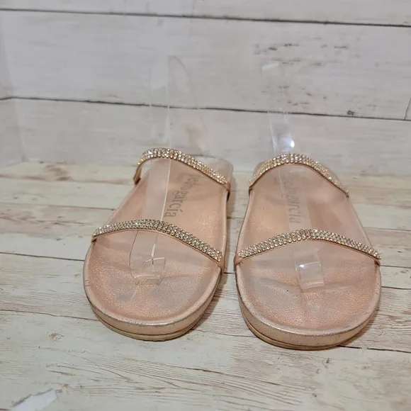 Pedro Garcia Amanda Crystal Sandals In Rose Gold EU 40