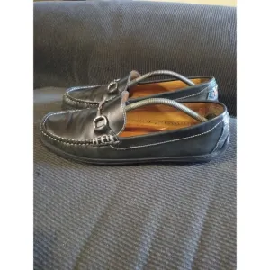Peter millar men's black leather loafers size 13W Horsebit Leather Brazil Preppy