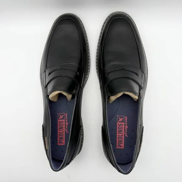 PIKOLINOS Mens Avila Classic Loafers EU 44 US 10-10.5 Black Leather NIB