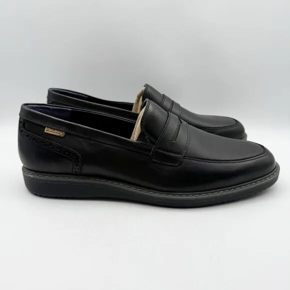 PIKOLINOS Mens Avila Classic Loafers EU 44 US 10-10.5 Black Leather NIB