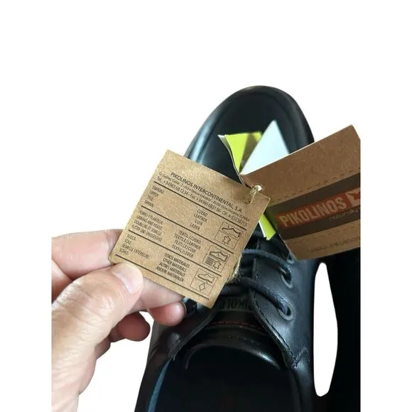 Pikolinos New Black Leather Driving Moccasins Leather Mens Size 43