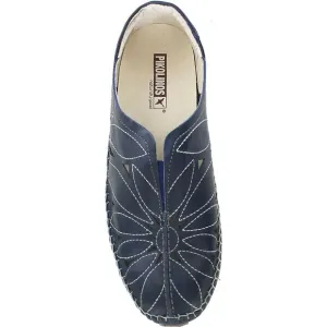 Pikolinos Pewter Blue-Gray Embroidered Genuine Leather Loafers Mules Clogs 7.5-8
