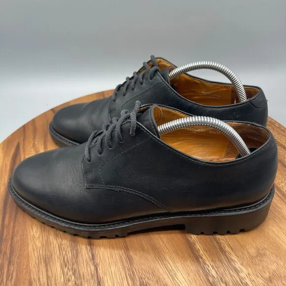 Polo Ralph Lauren Country Shoes Mens 9.5 D Black Leather Oxford Lug Vintage