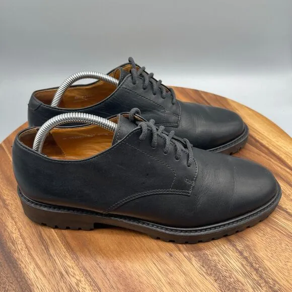 Polo Ralph Lauren Country Shoes Mens 9.5 D Black Leather Oxford Lug Vintage