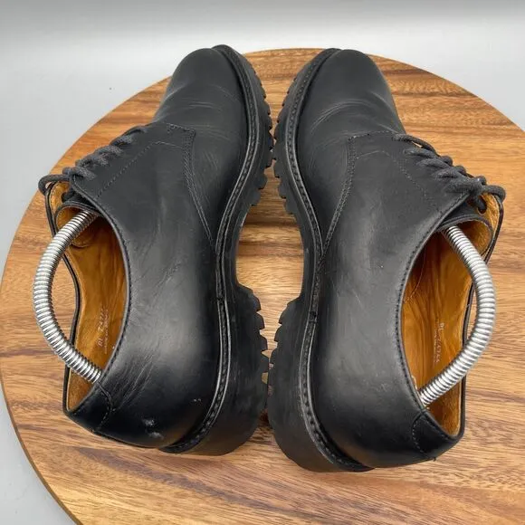 Polo Ralph Lauren Country Shoes Mens 9.5 D Black Leather Oxford Lug Vintage