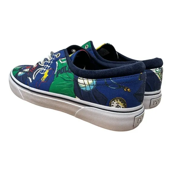 Polo Ralph Lauren Faxon X Sneakers Tossed Volley Mens Size 9 Canvas Graphic