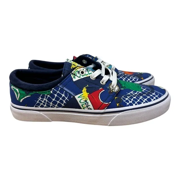 Polo Ralph Lauren Faxon X Sneakers Tossed Volley Mens Size 9 Canvas Graphic