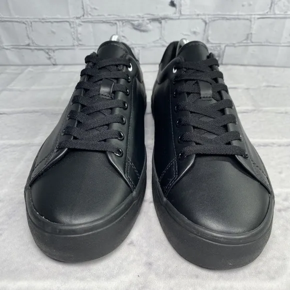 Polo Ralph Lauren Longwood Sneakers Men's Size 9 Spell Out Black Leather/Suede‎
