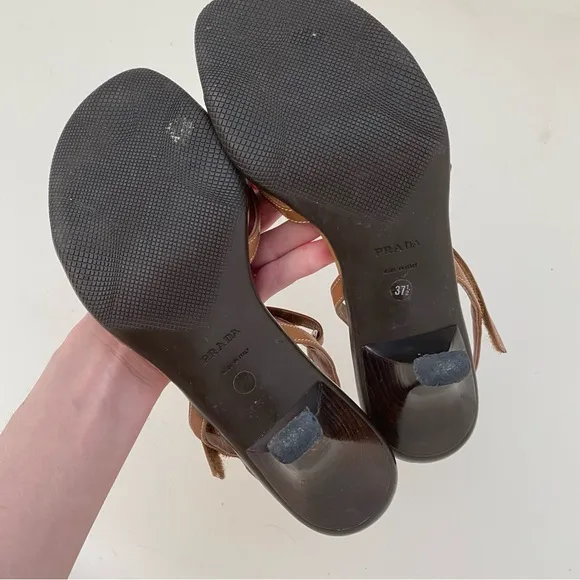 Prada Tan and Brown Sandals
