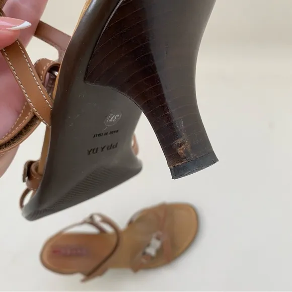 Prada Tan and Brown Sandals