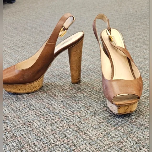 Prada Women's Brown Leather Heels